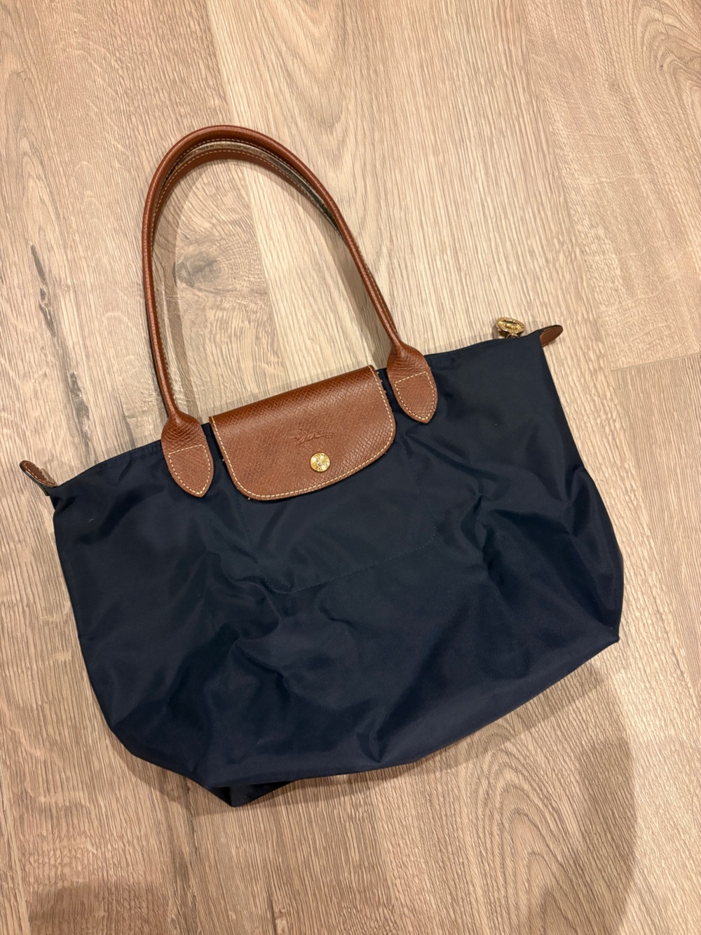Longchamp Navy Le Pliage Original Medium Tote Bag